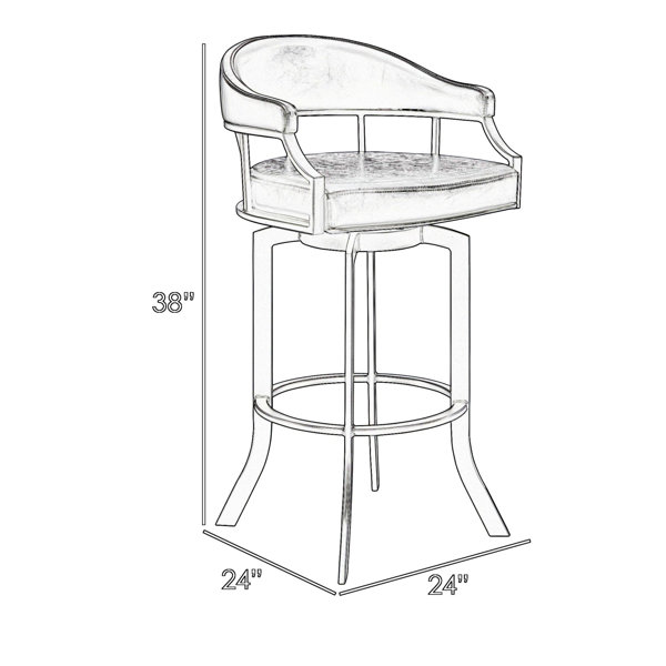 Brayden Studio Quarryville Swivel Faux Leather Bar Counter Stool